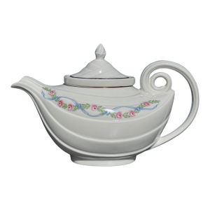 J. Palin Thorley Wildfire Pattern Aladdin Fine Porcelain Tea Pot & Infuser by Hall U. S. A.