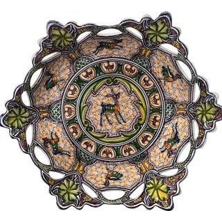 Coimbra Ceramic - Hand Painted Portuguese Fruit Basket 5 For Sale