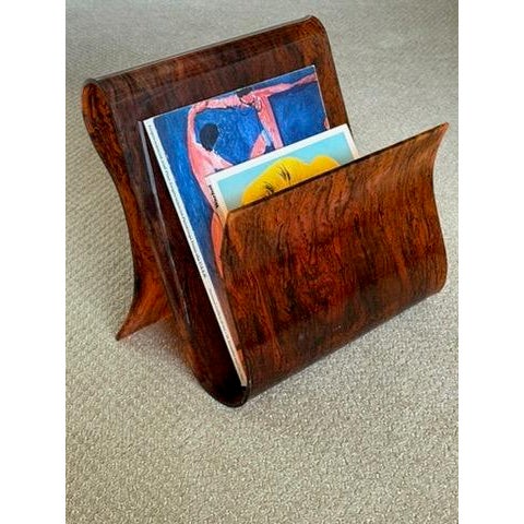 Very Rare Vintage 1970's Mid Century Modern Free Form Magazine Rack in Faux Tortoiseshell Lucite / Plexiglass For Sale - Image 17 of 18