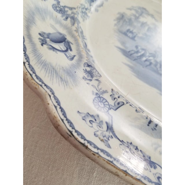 Mid 19th Century Blue and White Transferware Platter For Sale - Image 4 of 12