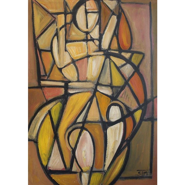 Postwar European Artist, The Vanguard Series Nr. XXI Abstract Composition, 1950s-1970s, Oil on Board, Framed, in None...