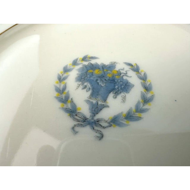 Vintage 1940s Lamberton Blue and Ivory Puritan China Small Plates- Set of 10 For Sale - Image 9 of 10