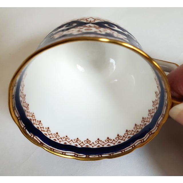 Crown Staffordshire 1970s Mid-Century Crown Staffordshire Ellesmere Tea Cup and Saucer- Set of 2 For Sale - Image 4 of 12