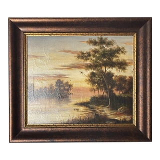 1960s Highwaymen Lanscape Oil on Canvas Signed Valdivia For Sale