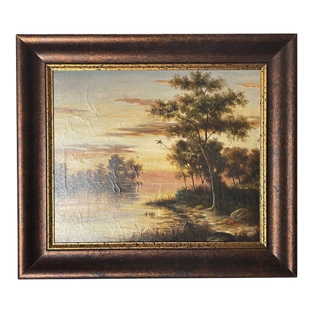 1960s Highwaymen Lanscape Oil on Canvas Signed Valdivia For Sale