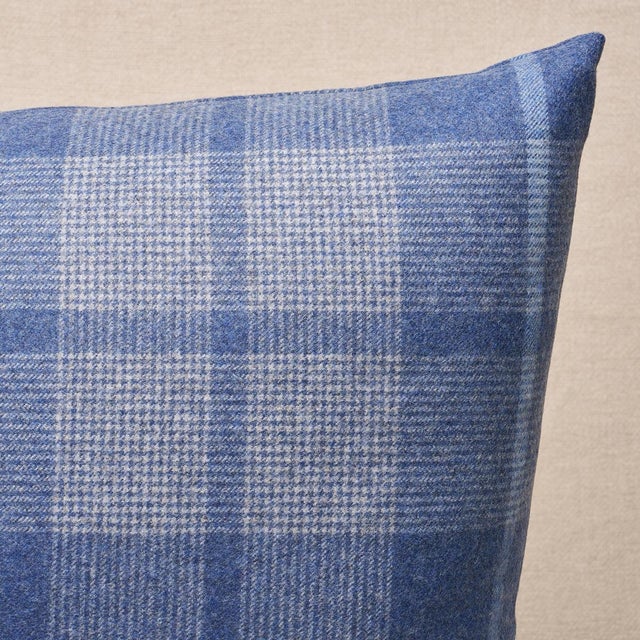 This pillow features Montana Wool Plaid with a knife edge finish. Montana Wool Plaid in slate is a fine, tightly woven...