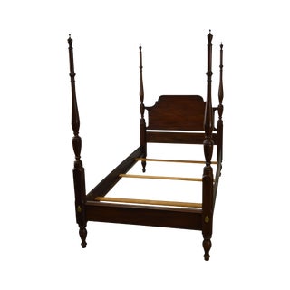 Henkel Harris Solid Mahogany Single Poster Bed For Sale