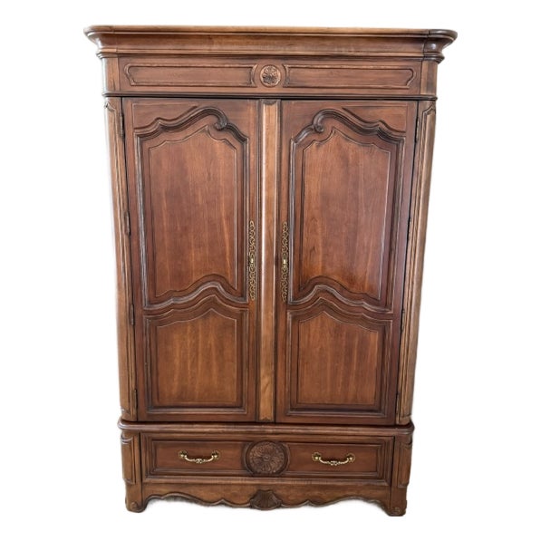Bernhardt Solid Cherry French Provincial Hi-Fi Audio Media Armoire For Sale