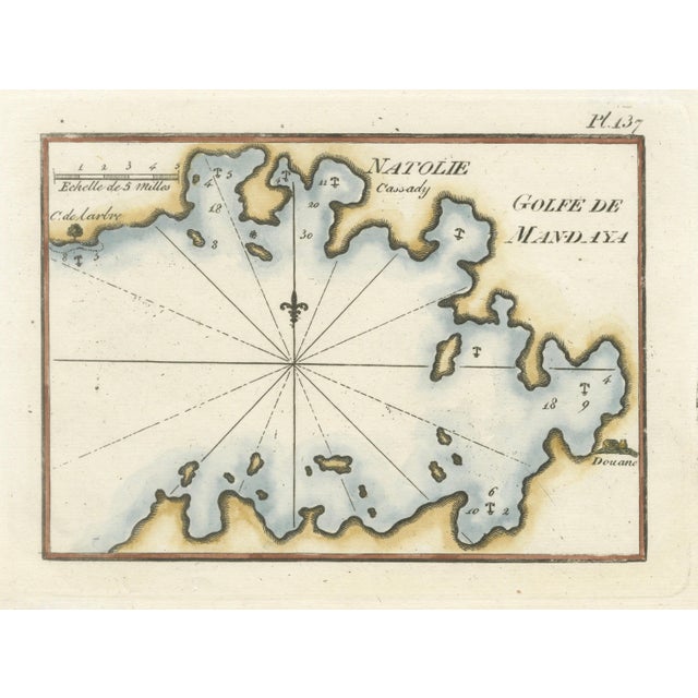 Golfe De Mandaya Sea Chart by Joseph Roux, 1764 For Sale - Image 3 of 9
