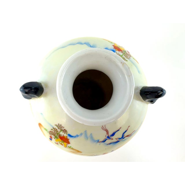 Vintage Goldcastle Chikusa Hand-Painted Japanese Porcelain Landscape Vase For Sale - Image 10 of 12