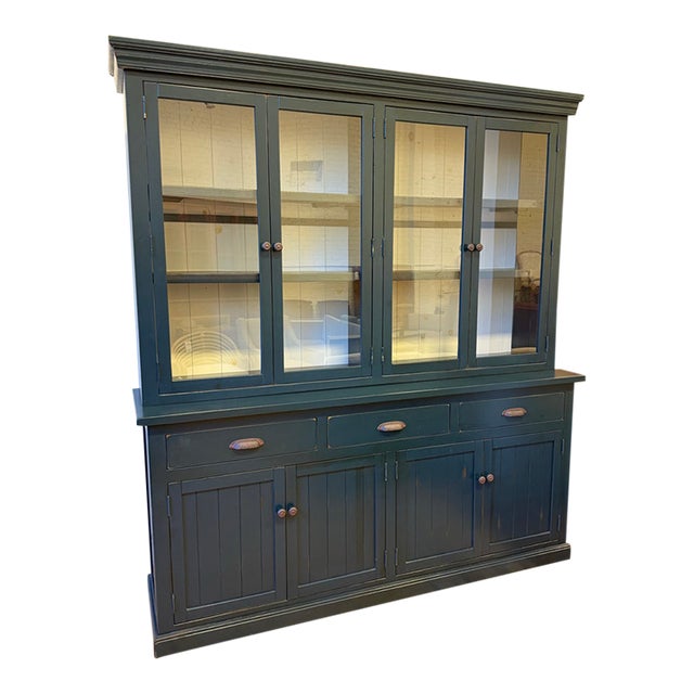 Vintage Mill Werks Napa Farmhouse Sideboard + Glass Door Hutch For Sale