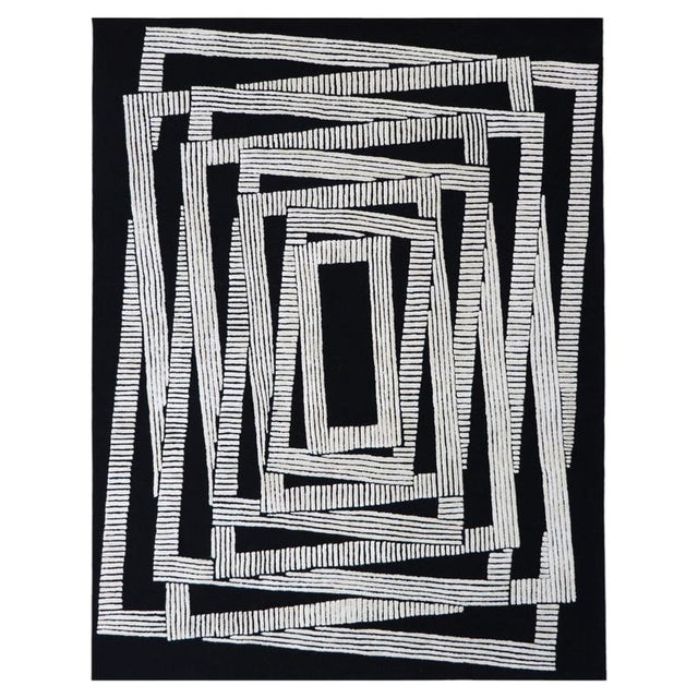 Hand-Tufted Fermati Rug in Wool with Bamboo Silk and Linen by Dinodo Studio For Sale - Image 6 of 6