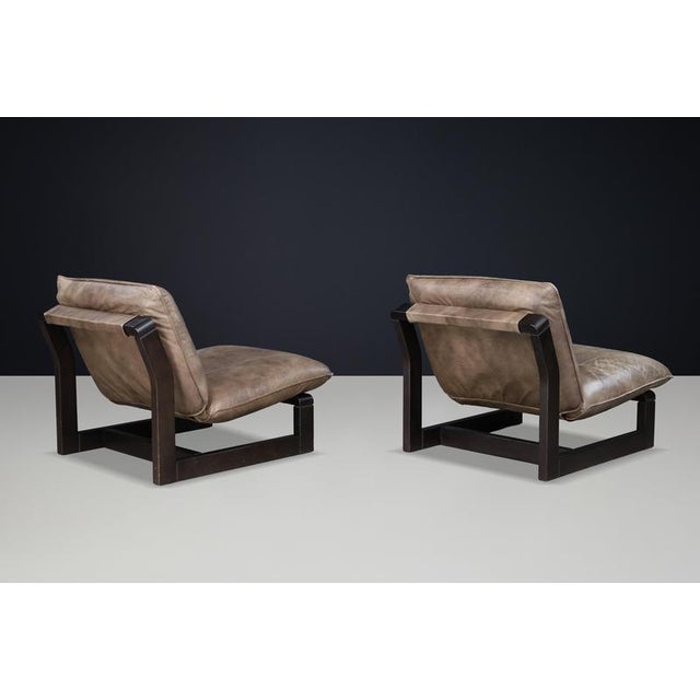 Patinated Leather Sling Lounge Chair from Dreipunkt International, Germany, 1970s For Sale - Image 9 of 18