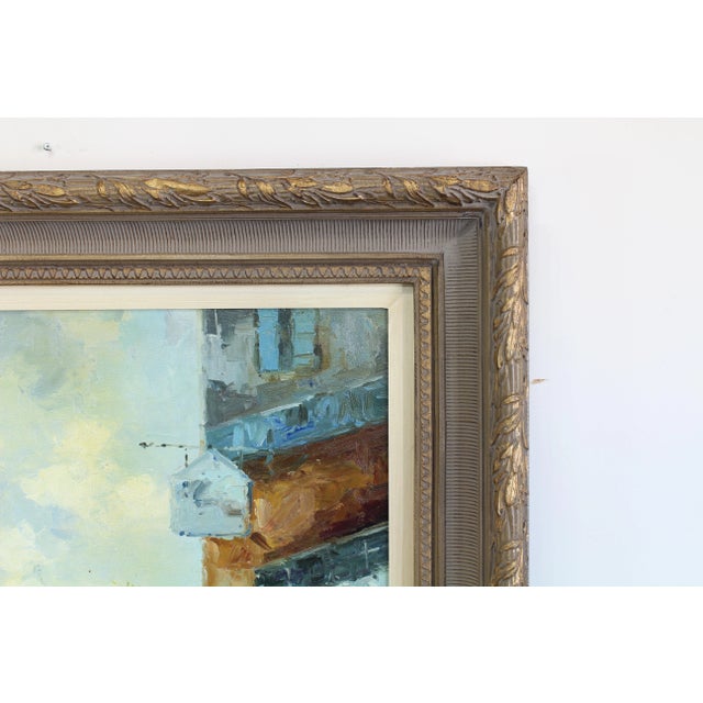 Original Mediterranean Cityscape Oil Painting on Canvas For Sale In Miami - Image 6 of 8