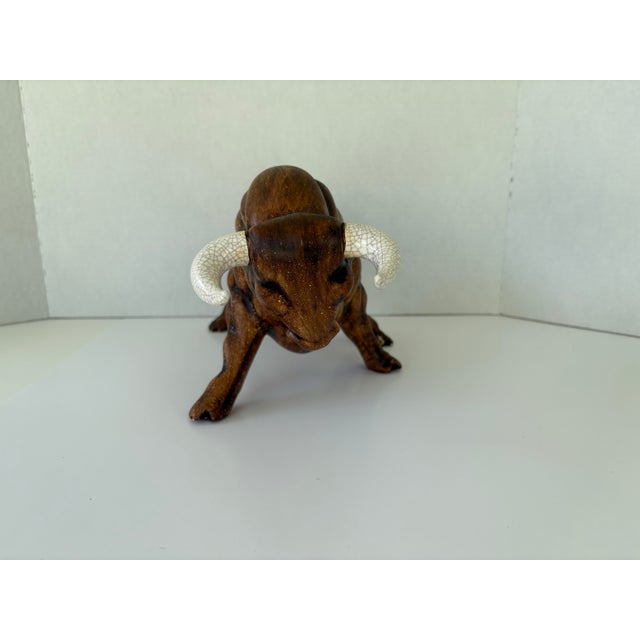 Brown Vintage Mid-Century Ceramic Matador & Bull Figurine Set, Spanish Bullfighting Scene, Usa For Sale - Image 8 of 11