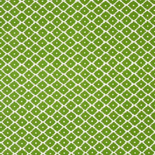 Schumacher Ziggurat Fabric in Green For Sale