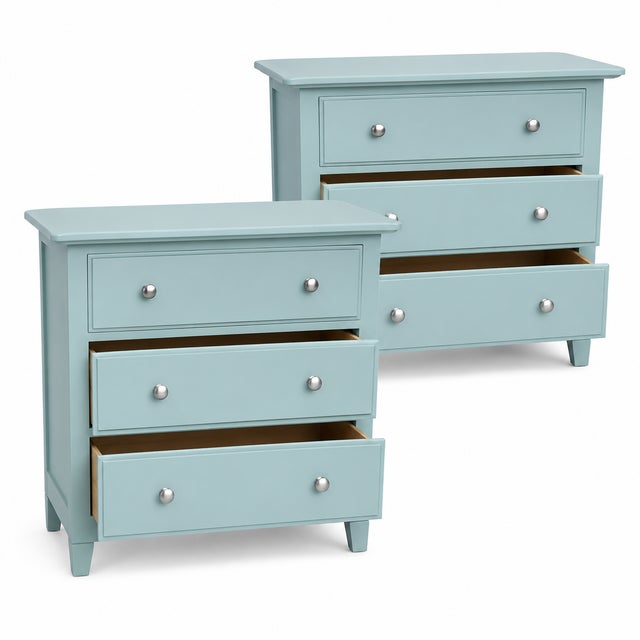 Mid 20th Century Pair of Thomasville Impressions Three-Drawer Nightstands For Sale - Image 5 of 6