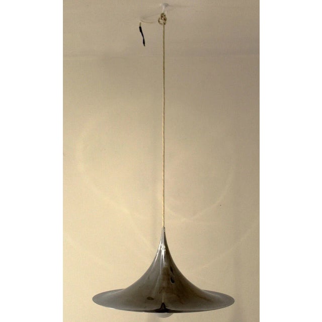 Metal 1960s Thorup & Bonderup Modern Chrome Semi Pendant Decorative Lamp For Sale - Image 7 of 8