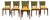 Set of 6 French Art Deco Maple Dining Chairs in Yellow and Moss Green, 1930s For Sale