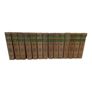 World's Greatest Literature - 1936 by Spencer Press; 14 Brown Books With Green Accent For Sale