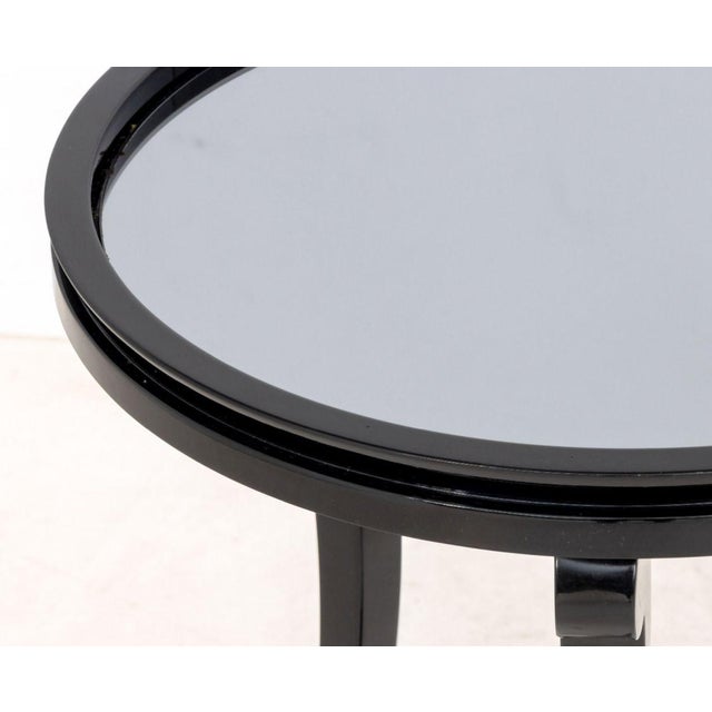 Wood Contemporary Mirrored Black Lacquered Side Tables For Sale - Image 7 of 7