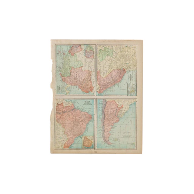 Cram's 1907 Map of Brazil For Sale