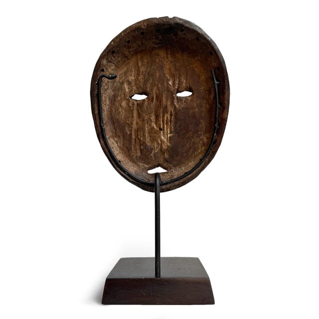 Early 20th Century Antique Old Lega Mask on Stand For Sale - Image 5 of 8