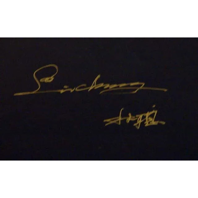 "Nu-Wa made Human Being" Offset Lithograph Hand Signed by the artist by Lin Chong Image Size: 27" x 26" Paper Size: 36" x...