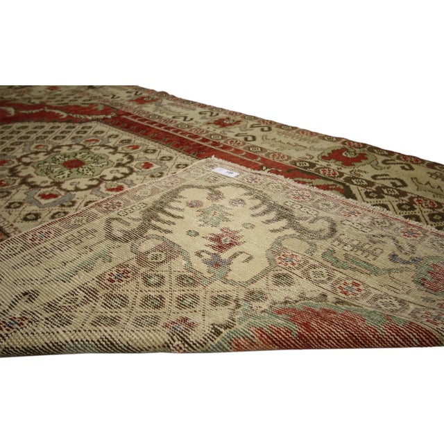 Vintage Turkish Oushak Gallery Rug - 04'09 X 09'00 For Sale - Image 4 of 6