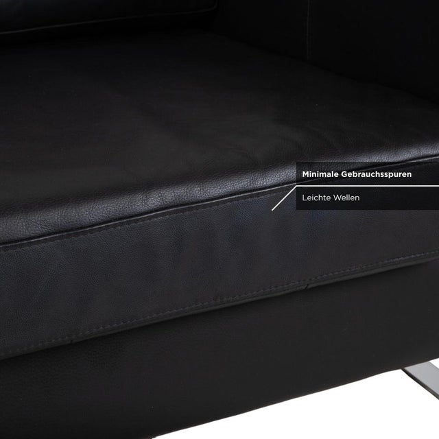 Animal Skin Indivi Leather Two-Seater Black Sofa by BoConcept For Sale - Image 7 of 14