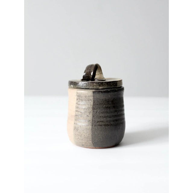 Vintage Studio Pottery Mug With Lid For Sale - Image 4 of 12
