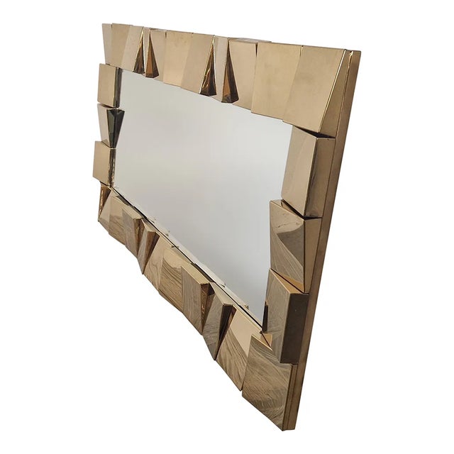 Brass Mirror, 1980s For Sale - Image 3 of 7