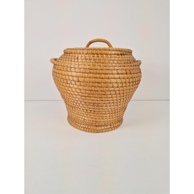 Vintage Rush Snake Charmer Lidded Basket, 1960 For Sale - Image 4 of 8