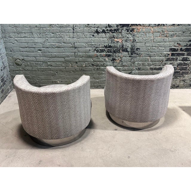 Gray Pair of "Mala" Style Swivel Chairs, After Franco Fraschini, 1970 For Sale - Image 8 of 12