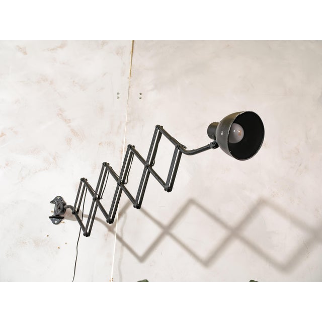 Industrial Black Scissor Wall Light from Hala, 1930s For Sale - Image 10 of 12