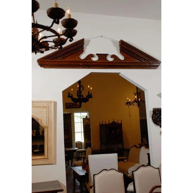 Georgian door pediment with Dentil Moulding, circa 1800. This piece is an antique and one of a kind.