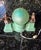 Art Deco 1930s Art Deco Figural Musician Boudoir Lamp With Green Crackle Glass Globe (Jg) For Sale - Image 3 of 10