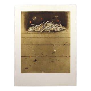 1980s Hiroshi Asada "Ciel Sombre" Hand Signed Art Color Etching Surrealist Artwork For Sale