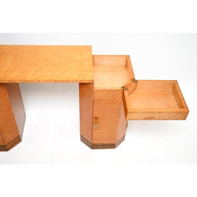 Brown Art Deco Birdseye Maple Dressing Table, 1930 For Sale - Image 8 of 11