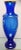 Fenton Art Glass Company Vintage Fenton Gilded Cobalt Glass Mary Gregory Style Roses Motif Baluster Vase For Sale - Image 4 of 8