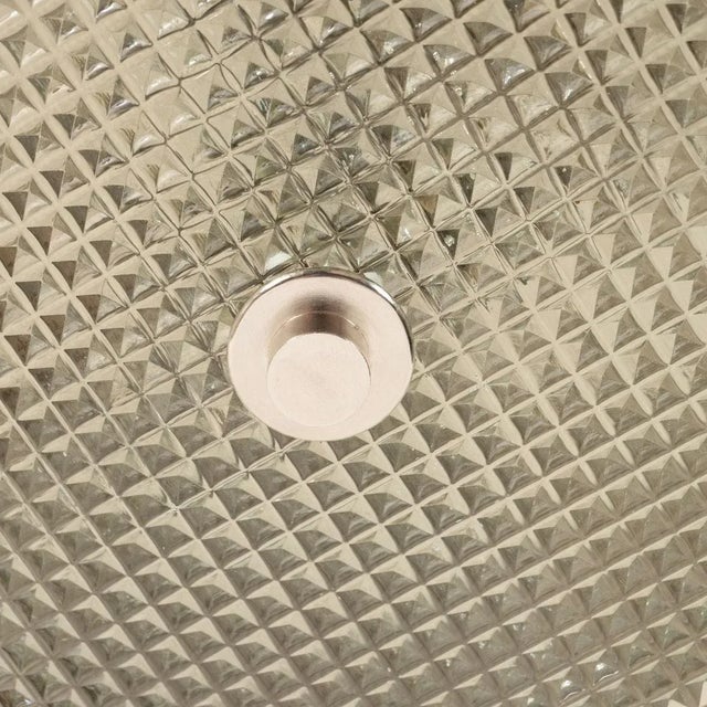 Faceted Glass and Nickel Flush Mount For Sale In New York - Image 6 of 7