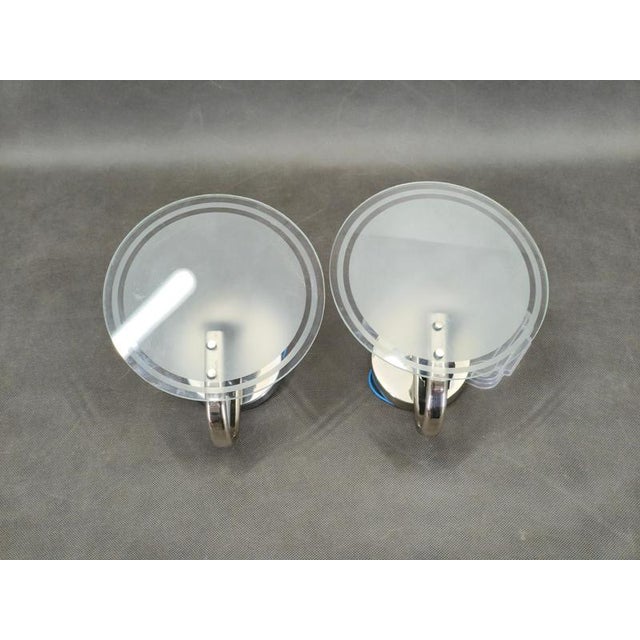 Art Deco Czech Frosted Glass Wall Lights, 1940s, Set of 2 For Sale - Image 10 of 11