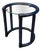 Mid-Century Modern Round Glass and Wooden Side Table, 1970s For Sale
