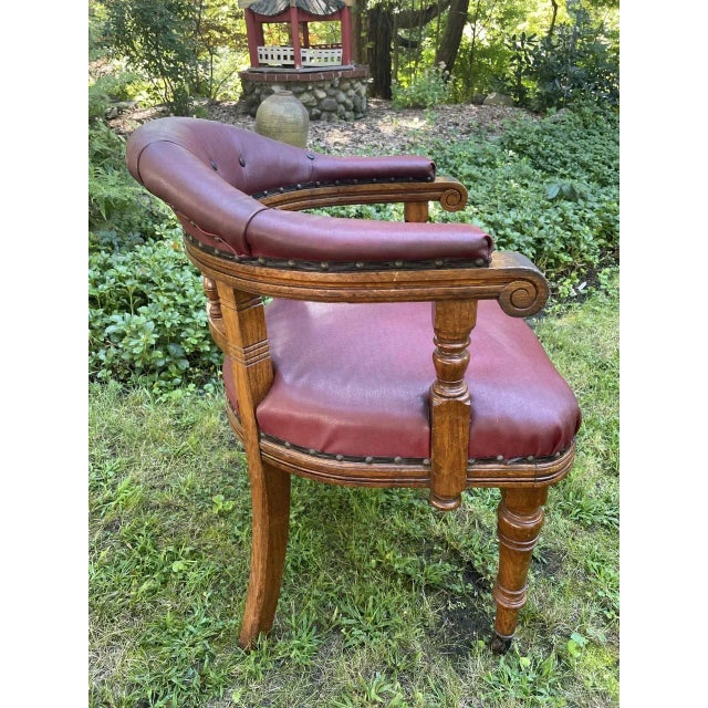 Victorian Late 19th Century English Victorian Desk Chair, 1880 For Sale - Image 3 of 6