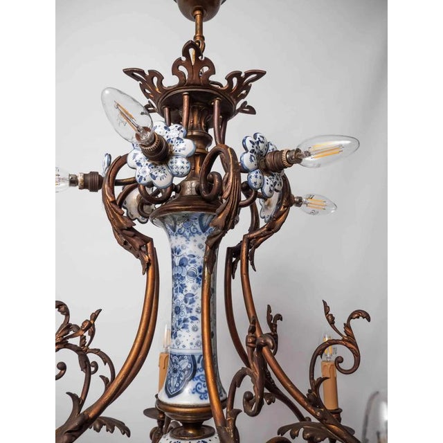 Large Antique Delft Chandelier For Sale - Image 11 of 14