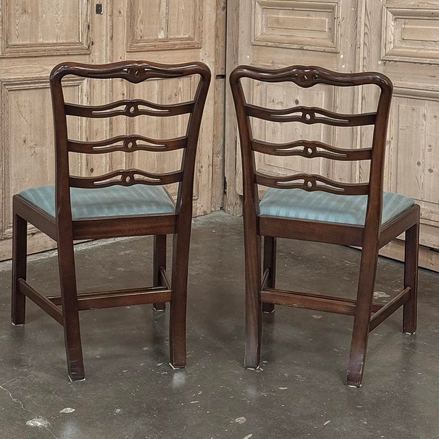 Set of 10 Edwardian Mahogany Dining Chairs Includes 2 Armchairs For Sale - Image 17 of 18