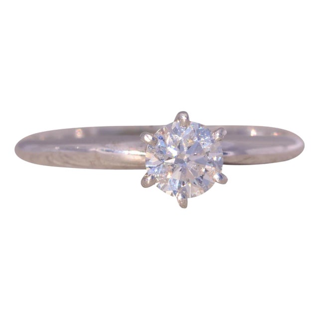 The Trafford: White Gold Solitaire Engagement Ring with Natural Diamond For Sale