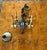 Mackenzie Childs Late 20th Century MacKenzie Childs Vintage Four Light Chandelier W/ Brass Hardware, Shades, Clips Handmade For Sale - Image 4 of 6
