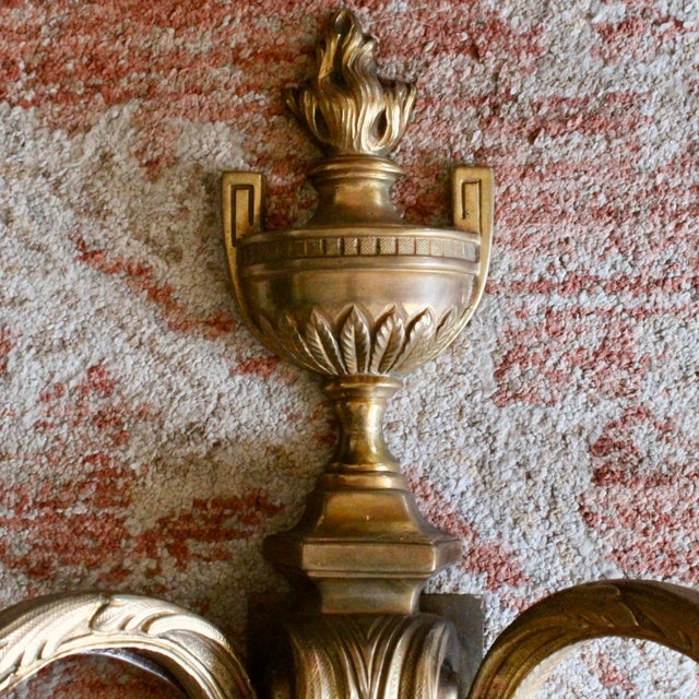 Pair of Louis XVI Style Gilt Bronze Sconces For Sale - Image 4 of 15
