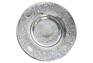 Antique Engraved Sterling Silver Saucer